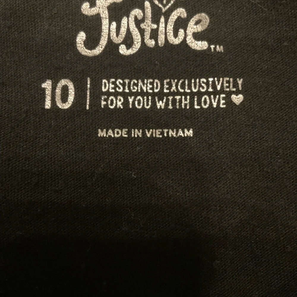 Lot of 2 Gap, Justice T shirt and tank Top Sparkly Black & Dark Blue Size 10